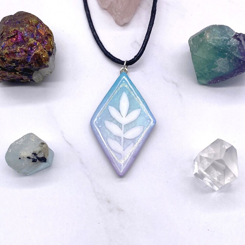 Blue and Purple Botanical Necklace